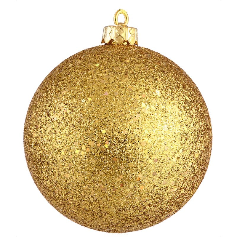 8-Inch Antique Gold Christmas Ball Ornament