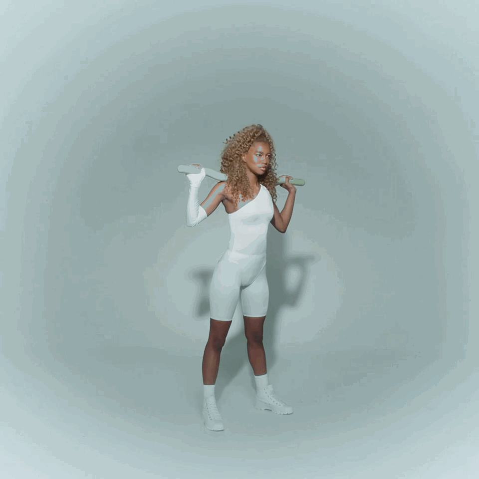 Bala Beam Exercise: Squat
