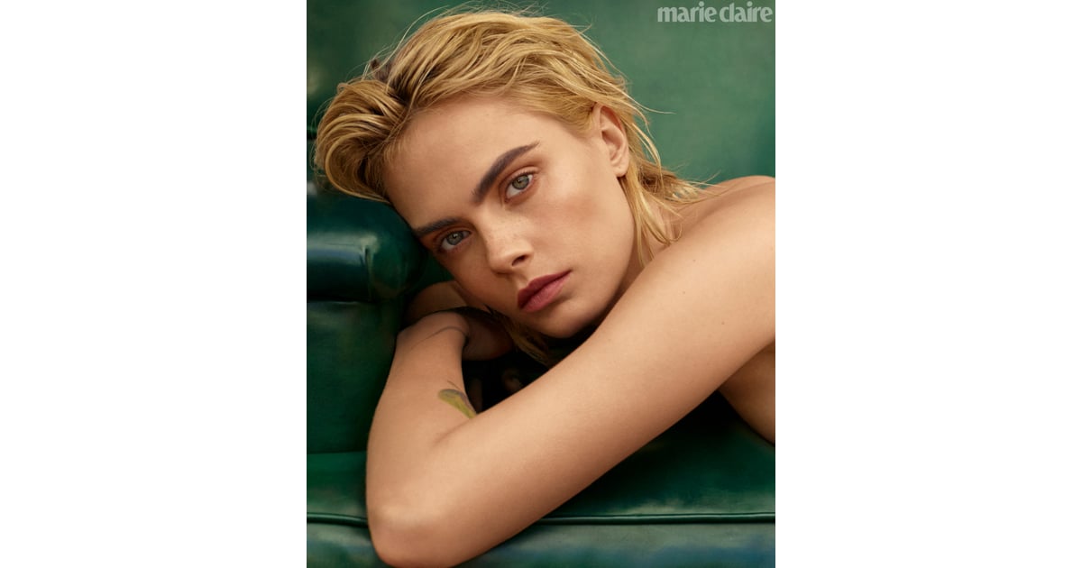 Cara Delevingne's Freckles on Marie Claire September Cover | POPSUGAR