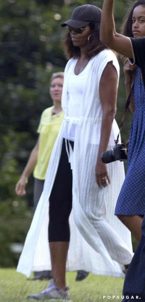 Michelle Obama Wearing White Caftan