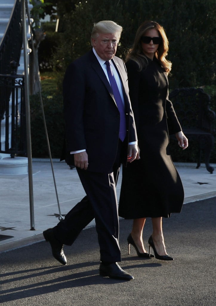 Melania Trump Wearing Black Coat Dress to Visit Las Vegas