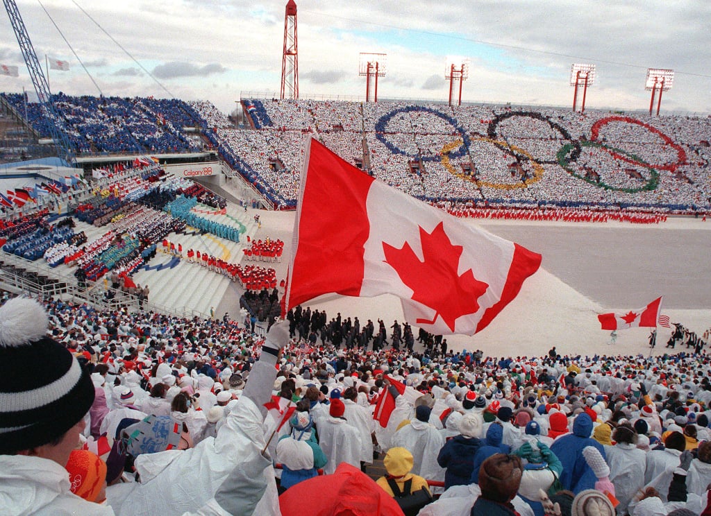 Calgary, Alberta, Canada, got extra festive in their ponchos in 1988.