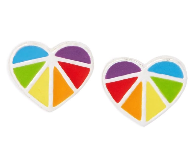 Rainbow Heart Stud Earrings