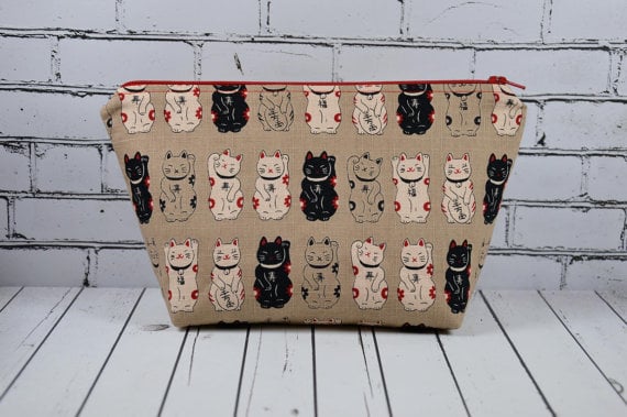 Lucky Japanese Cat Makeup Bag ($20)