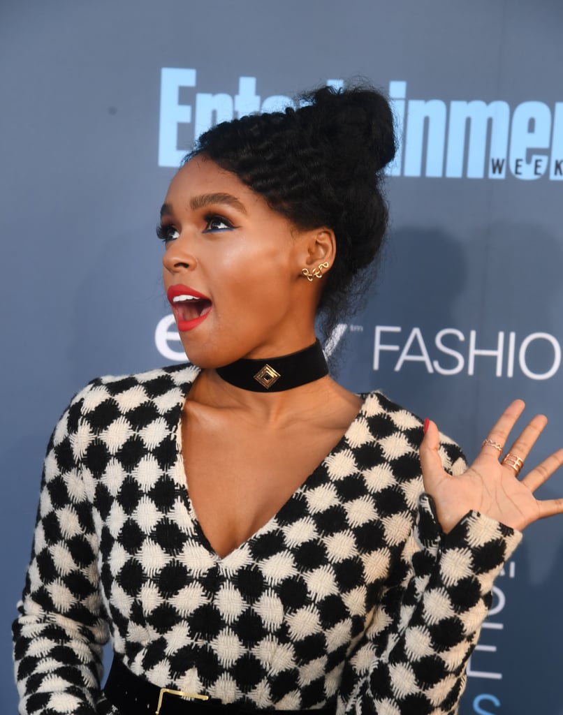 Janelle Monae Makeup and Hair at 2017 Critics' Choice Awards