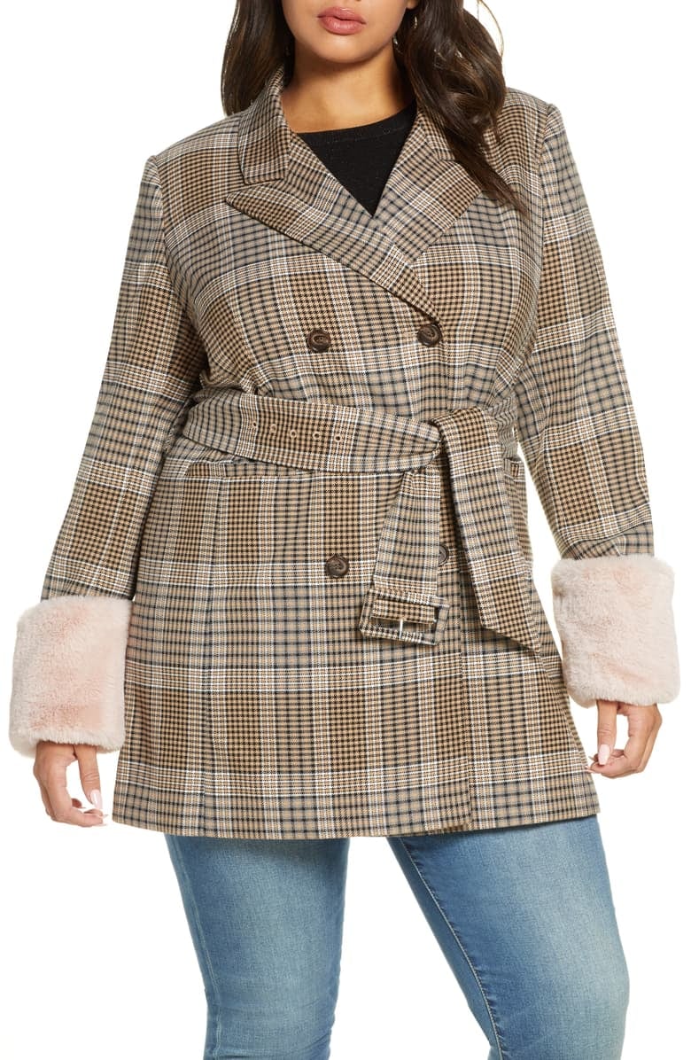 Halogen plaid coat discount