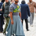 "Emily in Paris"'s Lucien Laviscount Is Going Viral For His Pleated-Skirt Look