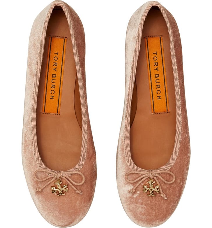 tory burch logo ballet flat