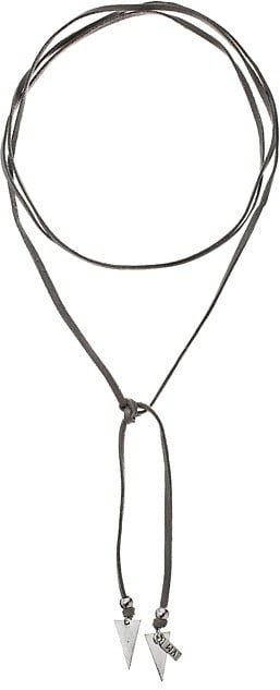 Vanessa Mooney Grey Suede Bolo With Silver Triangle Necklace ($40)