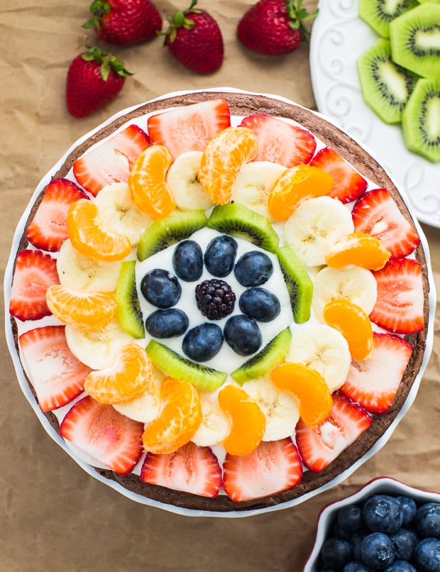 Healthy Brownie Fruit Pizza