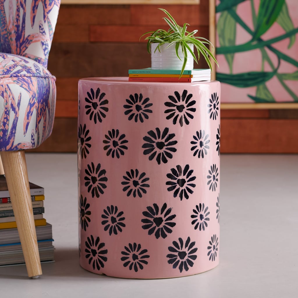 Ceramic Flower Stamped Side Table