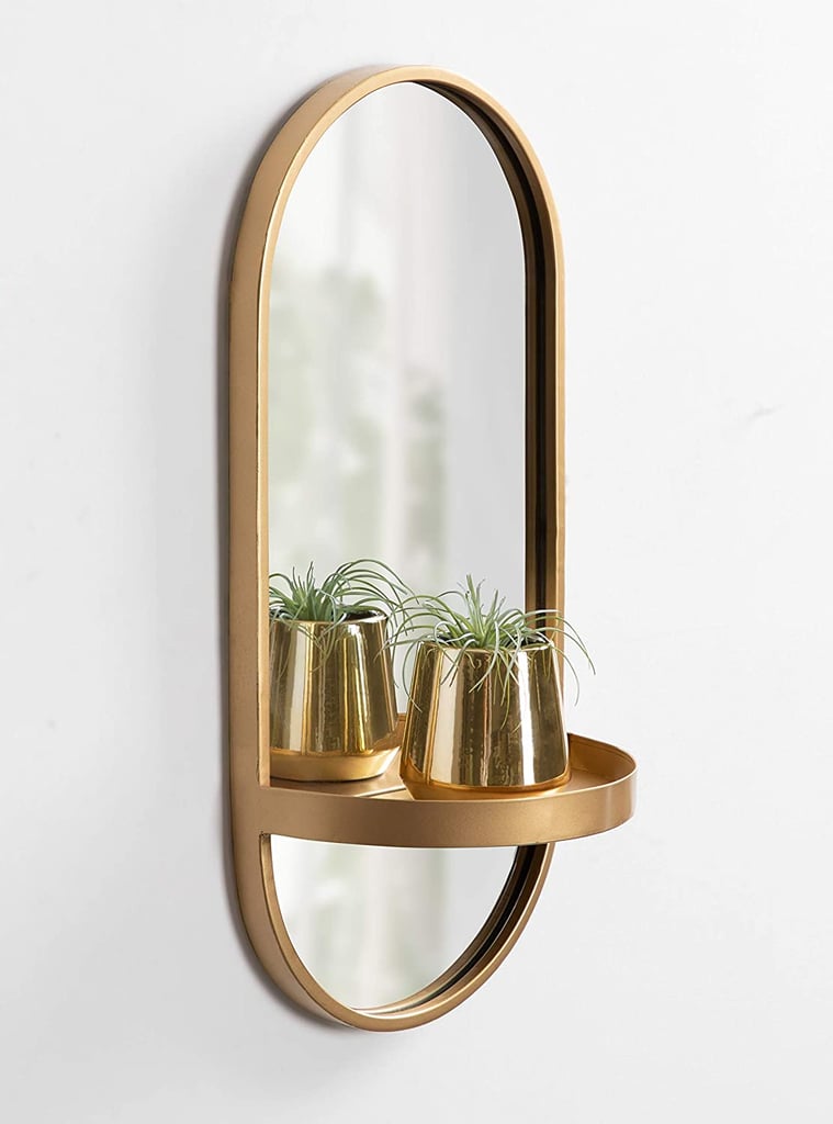 Glam Decor: Kate and Laurel Estero Modern Metal Wall Mirror with Shelf