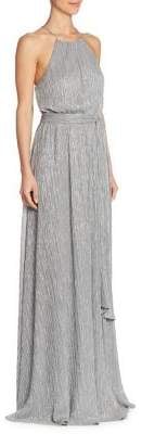 Halston Front Slit Floor-Length Gown