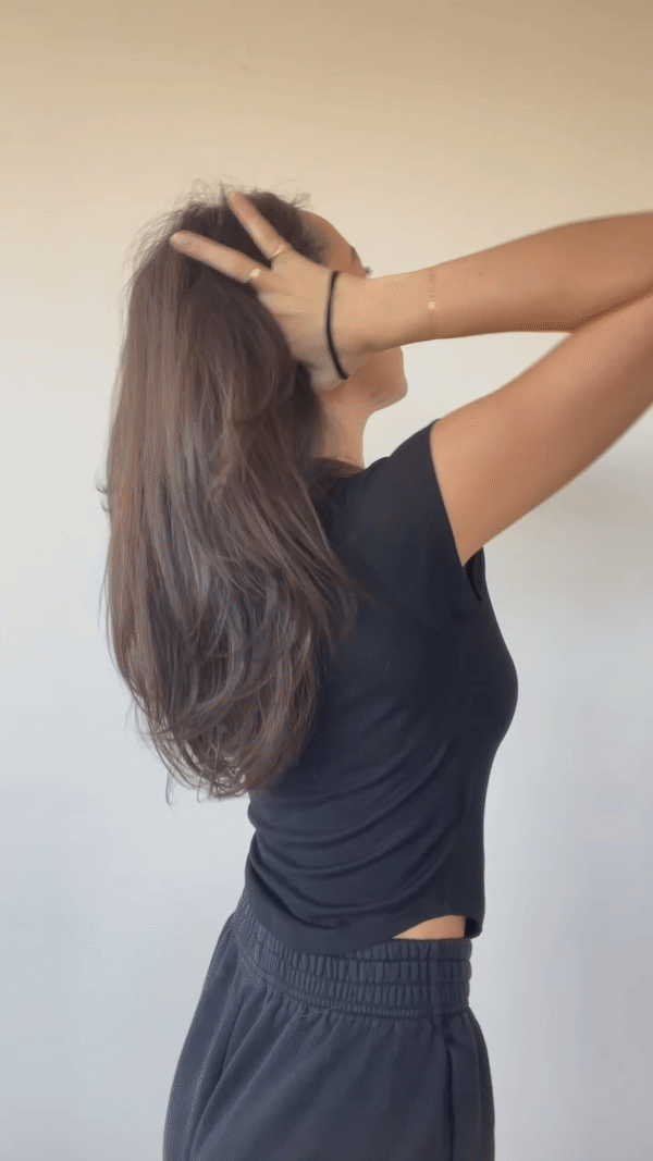 first step of tiktok ponytail hack