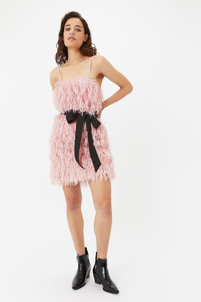 Coast Faux Feather Mini Dress