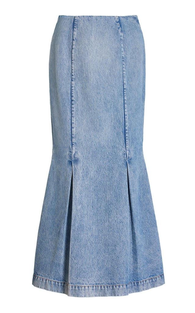 Khaite Levine Denim Midi Skirt