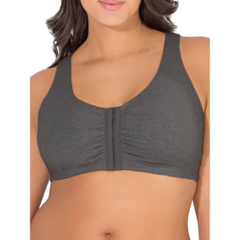 Fruit of the Loom Womens Cotton Front Close Racerback Sports Bra