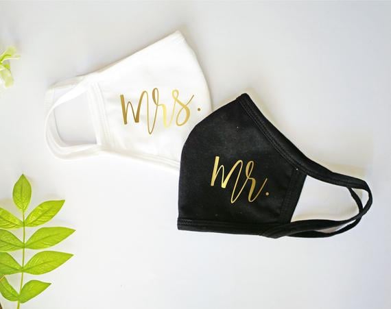 Mr. and Mrs. Mask Bride and Groom Wedding Mask