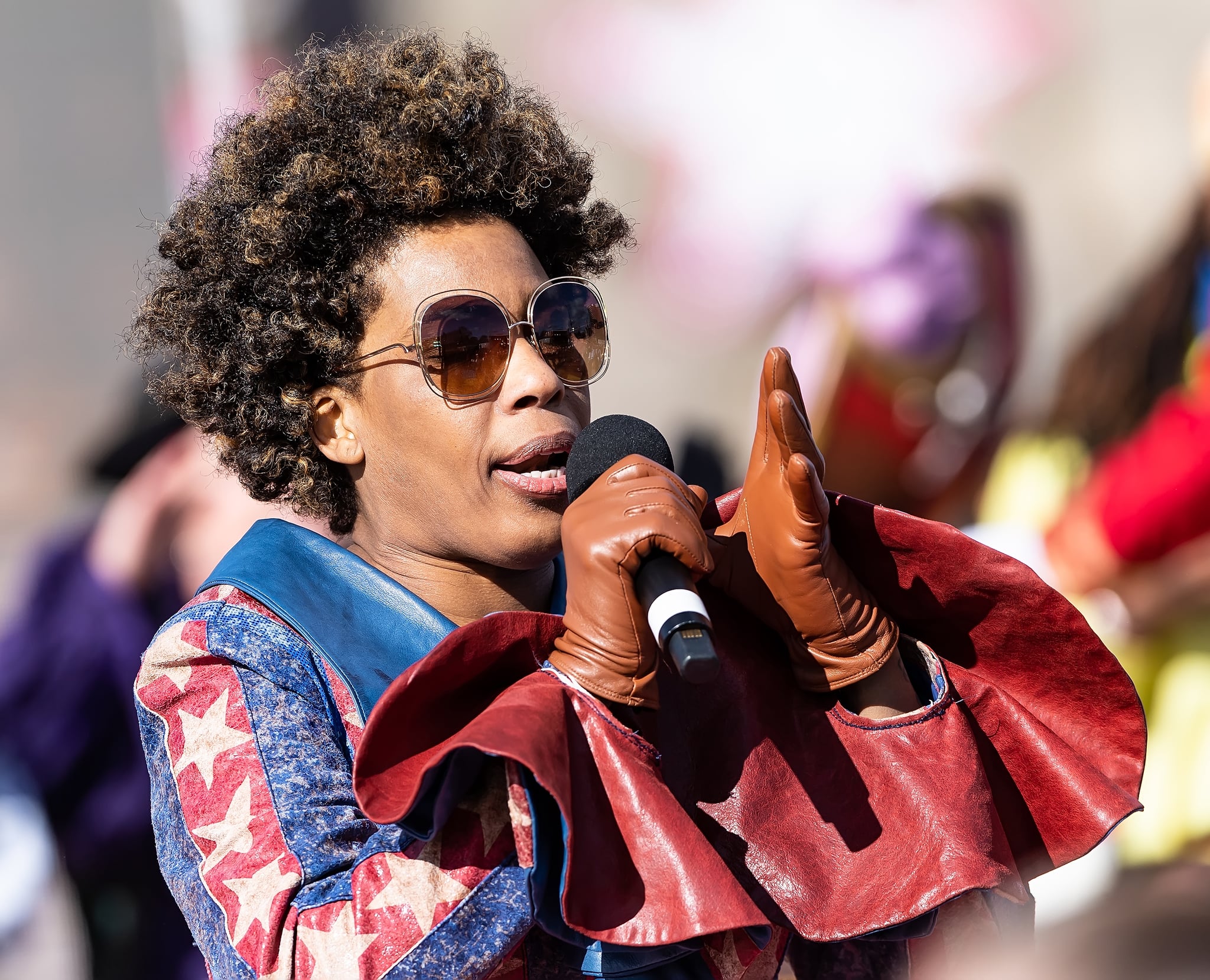 PHILADELPHIA, PENNSYLVANIA - NOVEMBER 28: Singer-songwriter Macy Gray performs during the 100th 6abc Dunkin' Donuts Thanksgiving Day Parade on November 28, 2019 in Philadelphia, Pennsylvania. (Photo by Gilbert Carrasquillo/Getty Images)