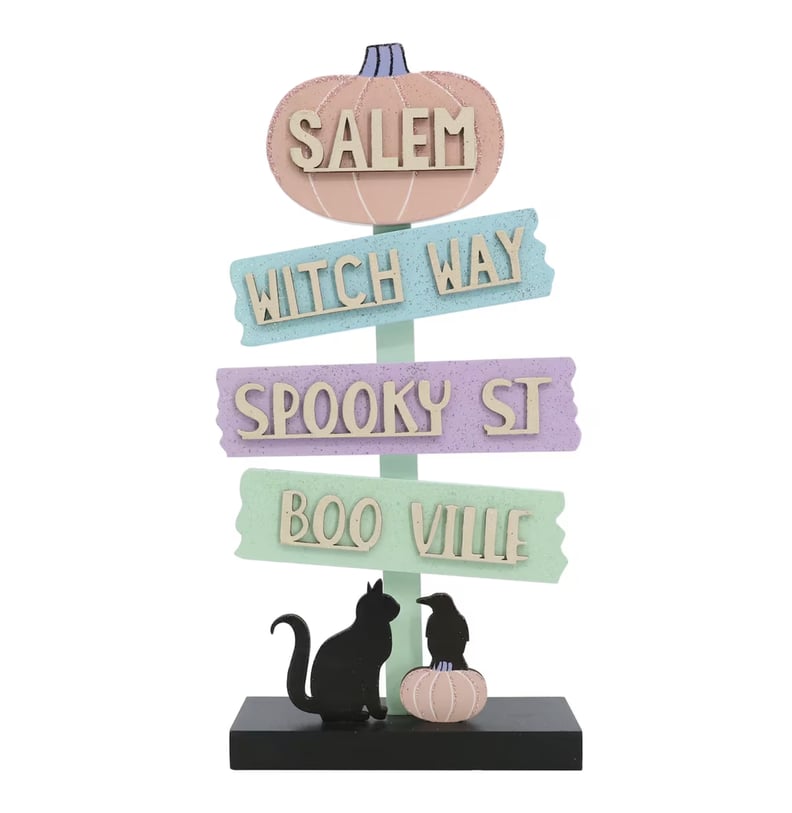 Michaels Halloween Decor: 14.7" Salem Directional Tabletop Halloween Sign by Ashland