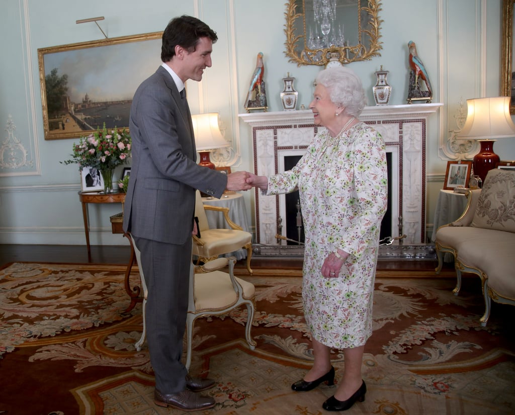 Justin Trudeau is nearly a foot taller than the queen at 6'2".