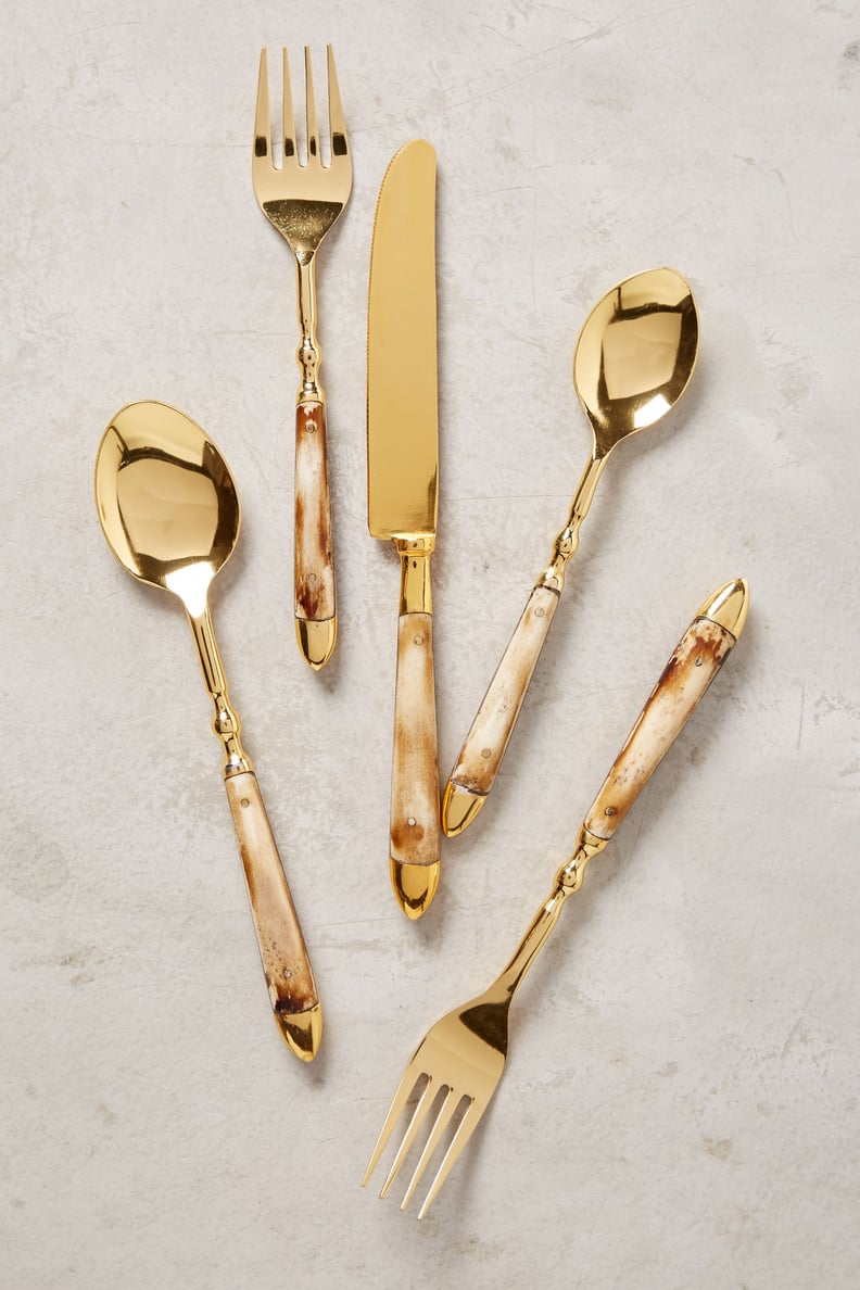 Anthropologie Horn Inlay Flatware