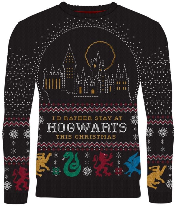 Harry Potter I'd Rather Stay at Hogwarts Christmas Sweater
