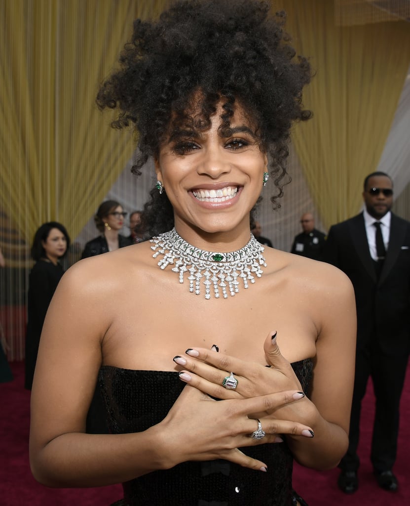 Celebrities' Modern French Manicures at the Oscars 2020