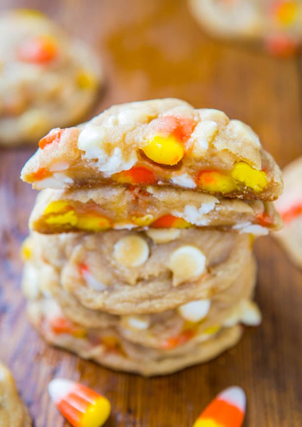 Candy Corn and White Chocolate Cookies Best Halloween Cookie Recipes