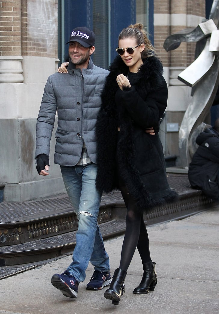 Adam Levine In Nyc With Fiancee Behati Prinsloo Popsugar Celebrity