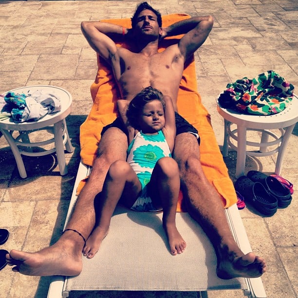 And Shirtless by the Pool With His Crazy-Cute Daughter