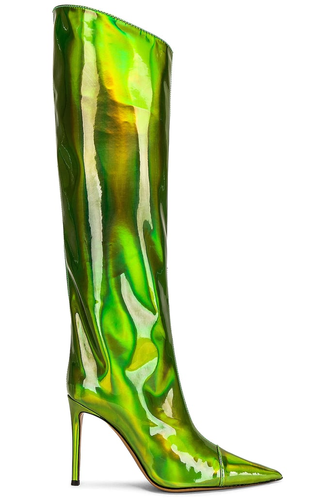 Alexandre Vauthier Metallic Boot in Metropolis Green