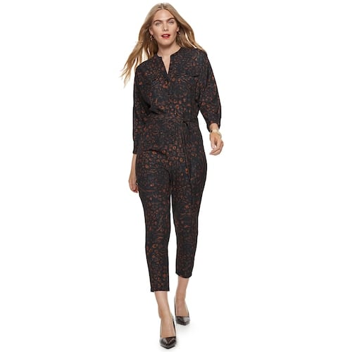 nine west black jumpsuit
