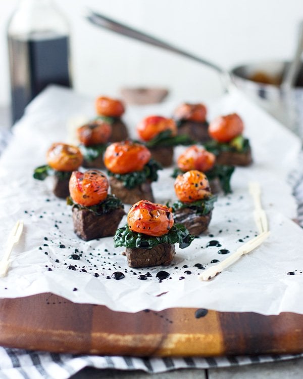 Balsamic Marinated Steak Bites With Kale