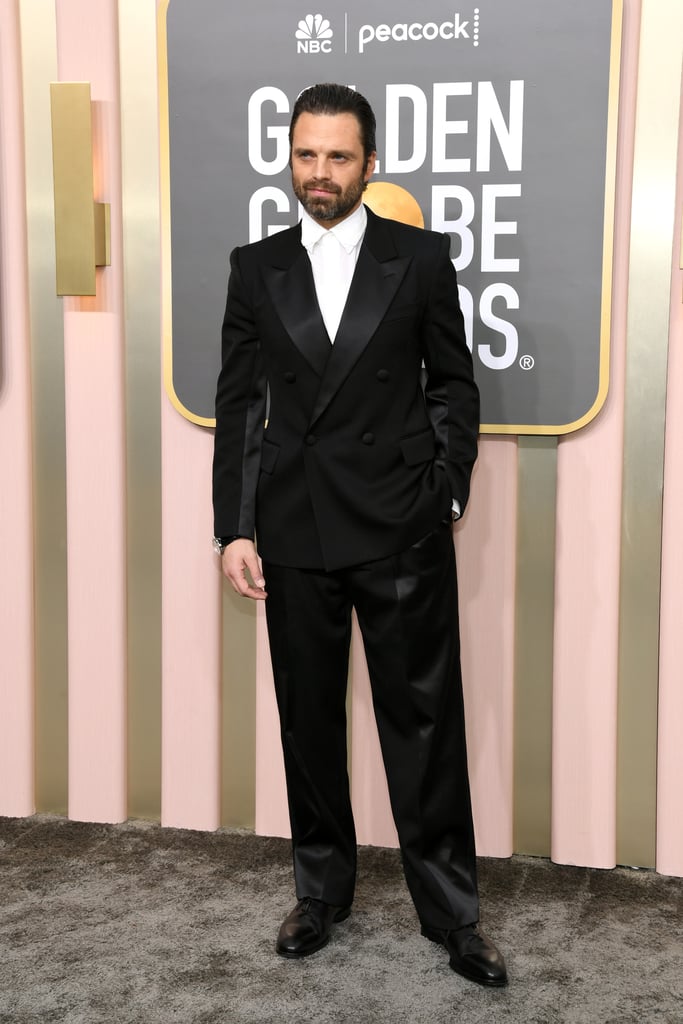 Sebastian Stan at the 2023 Golden Globe Awards Golden Globes 2023 Red Carpet Fashion