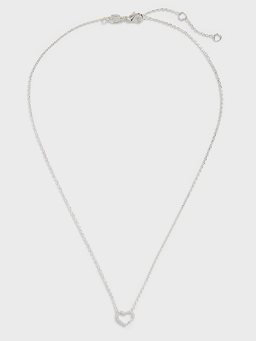 Banana Republic Pavé Open Heart Necklace