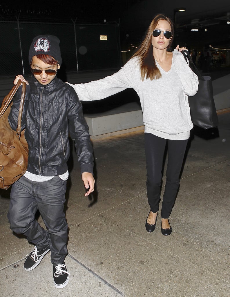 Angelina Jolie and Maddox at LAX | February 2014