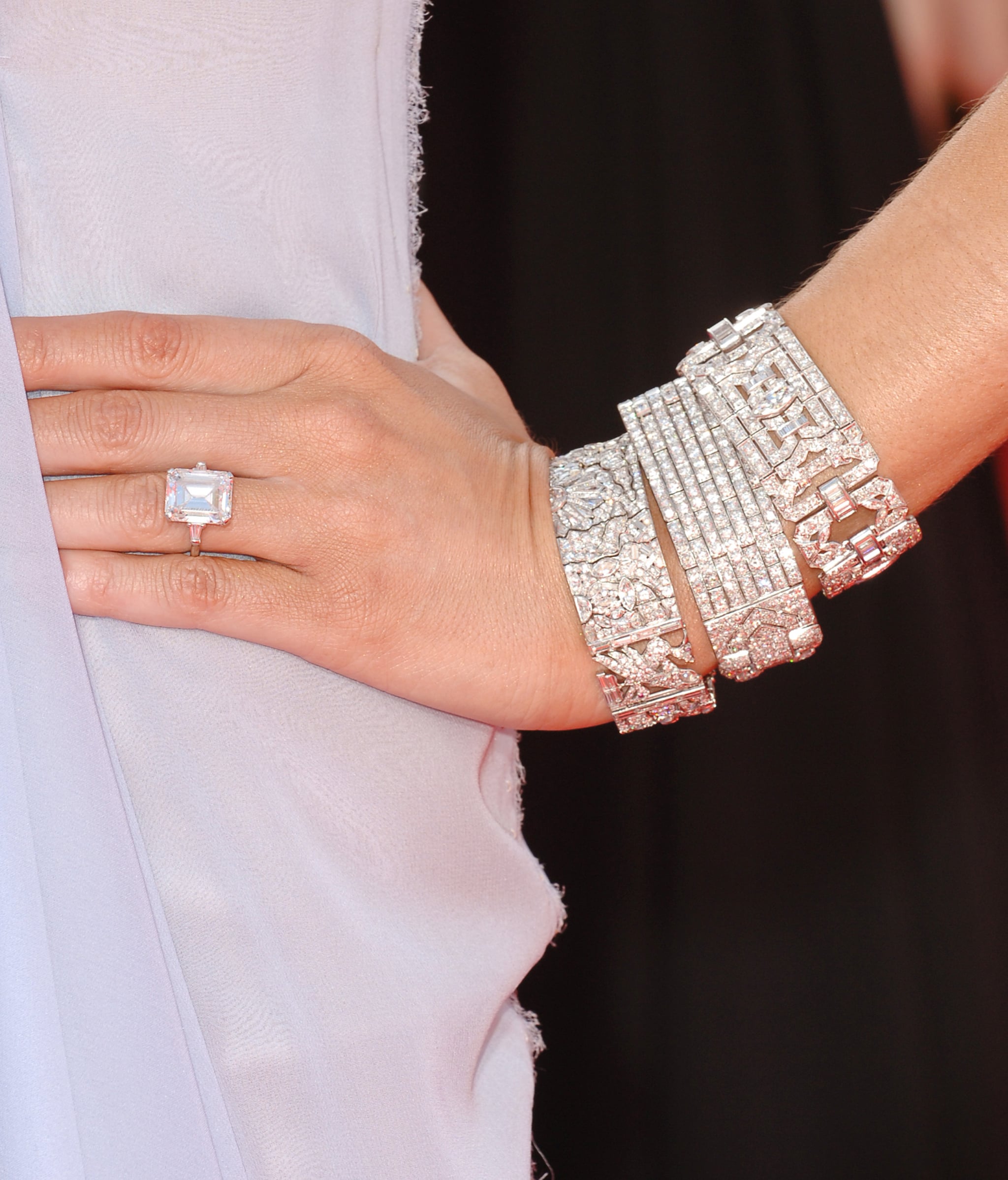 Melania Trump Gold Tone Emerald Ring With CZ - Gem