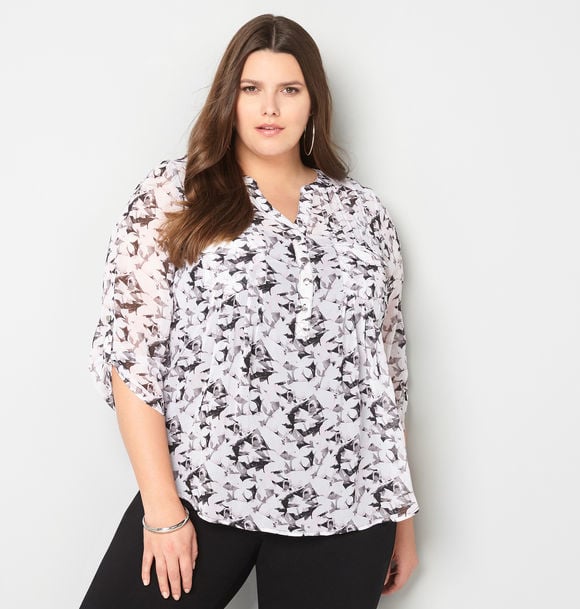Avenue Abstract Popover Blouse with Camisole