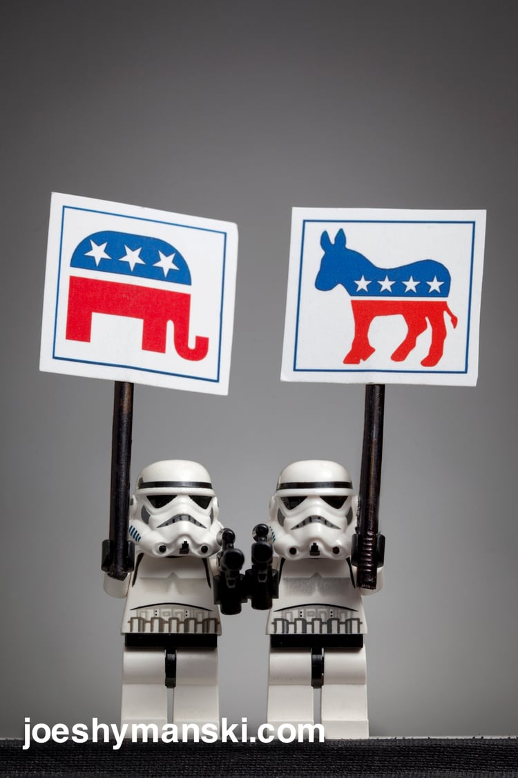 Even stormtroopers get divided along party lines.