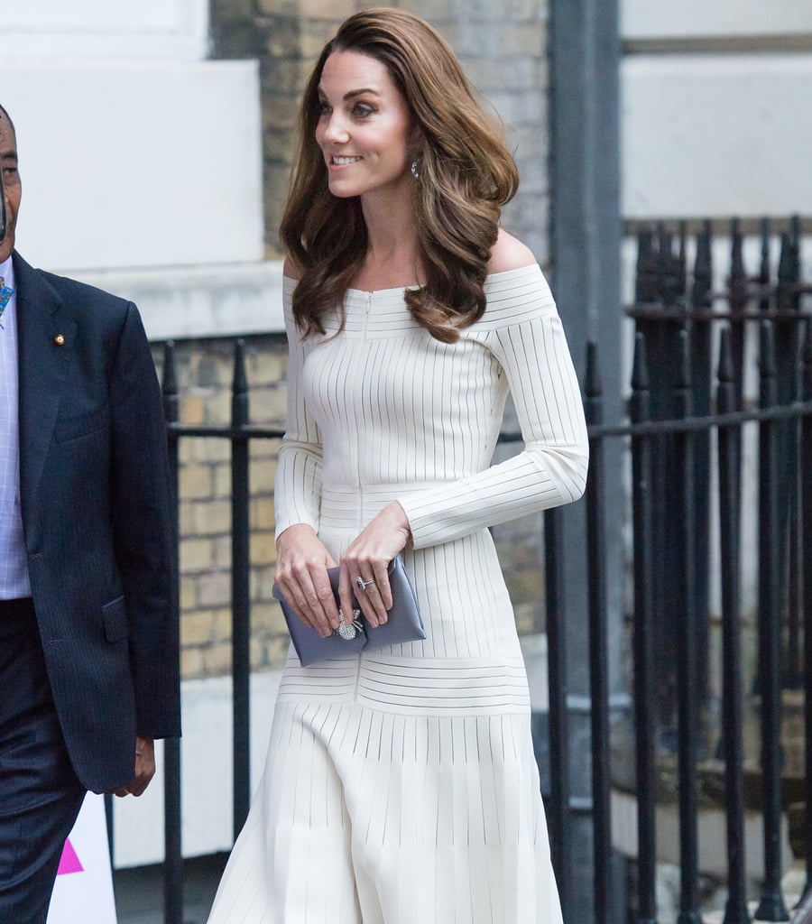 Kate Middleton in White Off-the-Shoulder Dress June 2019 | POPSUGAR Fashion