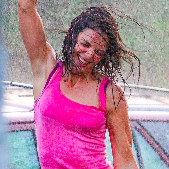 Katie Holmes Dancing in the Rain on Set Pictures