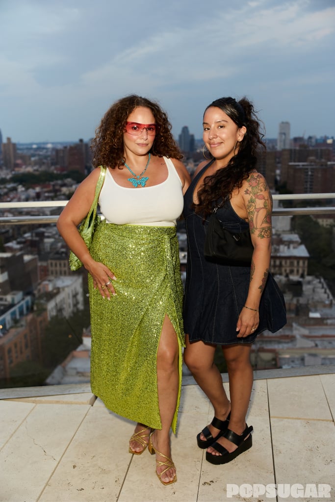 Guests pose outside.
