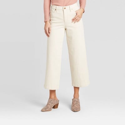 High-Rise Wide Leg Cropped Jeans