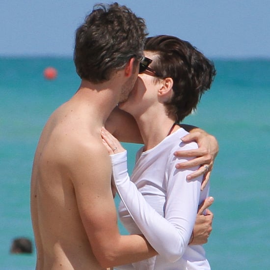 Anne Hathaway Kisses Husband in Miami Beach | Photos