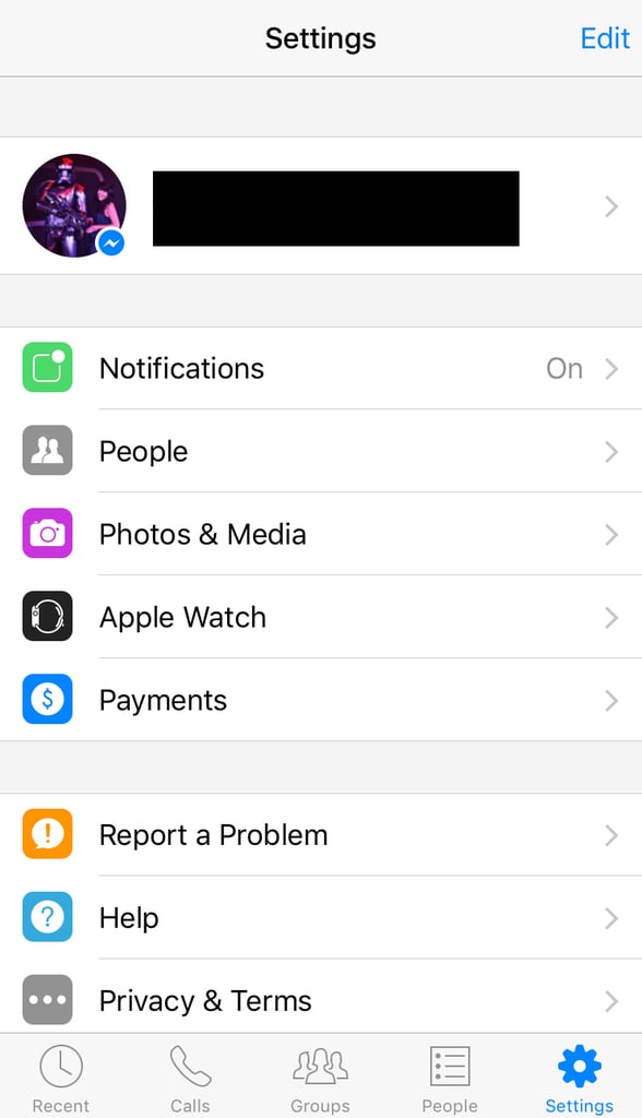 Then, tap on the "People" section in your settings.
