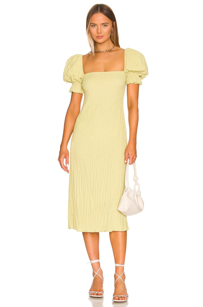 LPA Kerry Midi Dress in Citrus Green
