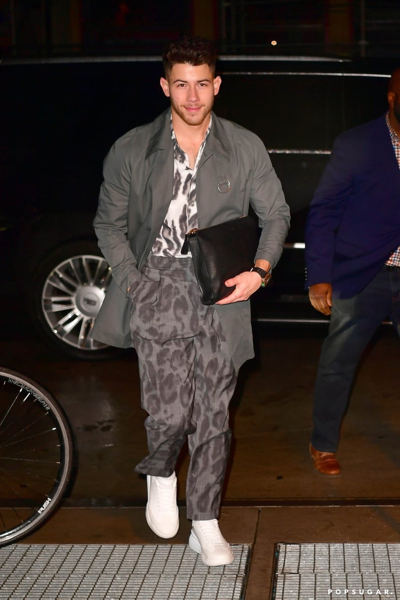 Nick Jonas in a Leopard-Print Outfit in New York