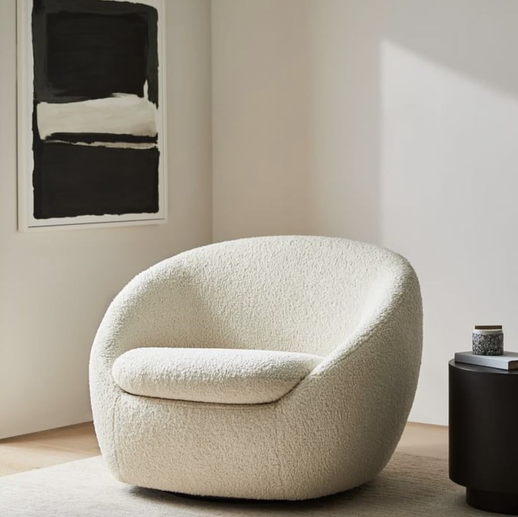 Something Fuzzy West Elm Cozy Swivel Chair Best and Most Comfortable Furniture From West Elm