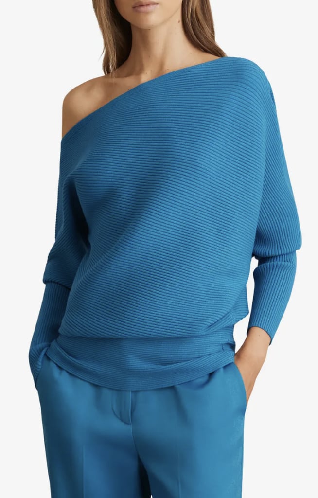 Reiss Lorna Rib Off the Shoulder Sweater